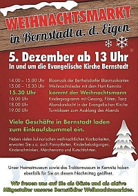 WEIHNACHTSMARKT in Bernstadt auf dem Eigen